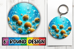 Joyful Circle Coasters Sublimation, 3D Fruits Product Image 1