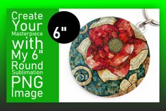Glitter Floral Round Design Keychain Product Image 1