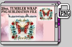 Spring Blossoms Tumbler Wrap - 20oz 3D Butterfly Product Image 1