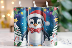 Merry Christmas Penguin Tumbler Wrap | Christmas Wrap Product Image 1