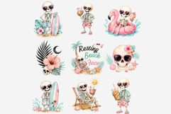 Tropical Goth Clipart Bundle | 20 PNG Files, Spooky Beach Product Image 5