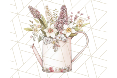 Watering Can Flowers PNG, Rustic Floral Watercolor Clipart Product Image 5