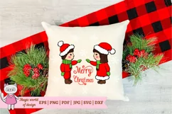 Merry christmas svg design for kids in santa hat Product Image 5