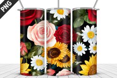 Rose Flowers Tumbler Wrap | Sublimation Design | Tumble PNG Product Image 3