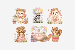 Garden Birthday Clipart | 11 PNG Files | Cute Garden Animals Product Image 6