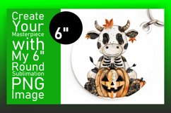 Watercolor Cute Cow Round Design for Fall Product Image 1