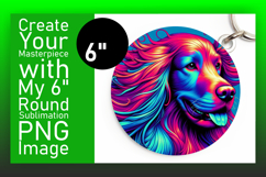 Stylish Round Design Keychain Template , Dog Product Image 1