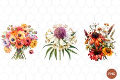 Watercolor Wildflowers Clipart Product Image 1