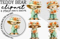 Whimsical Teddy Bear Clipart Watercolor Teddy Bear png Product Image 1