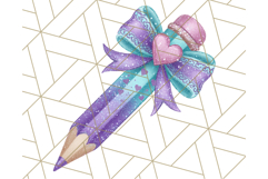 Chubby Pencil With Bows PNG Clipart, Cute School Supply Png Product Image 4