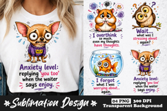 Funny Anxiety Animal Sublimation PNG Designs Product Image 1