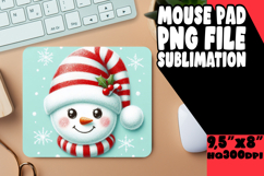 Playful Desk Mat Sublimation PNG, Snowman Product Image 1