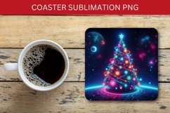 square coaster - neon christmas tree Product Image 1