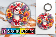 Radiant Circle Sublimation Keychain, Cute Animals Product Image 1