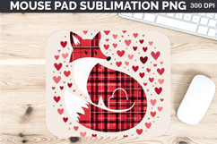 Watercolor Foxes Mouse Pad Sublimation - Valentines PNG Product Image 1