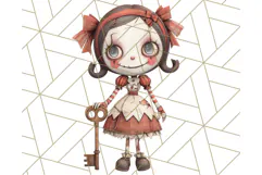 Creepy Dolls Clipart PNG Haunted Toy Characters Product Image 4