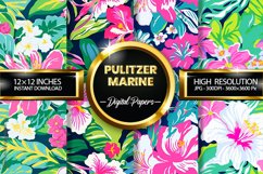 Pulitzer Marine Floral Digital Papers - 04 Variations Product Image 1