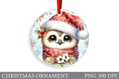 Christmas Owl Christmas Ornament. Christmas Owl Sublimation Product Image 1