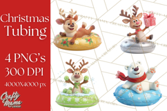 Christmas Characters Snow Tubing PNG Product Image 1