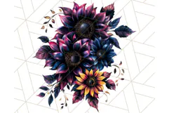 Gothic Floral PNG, Dark Aesthetic Flowers Clipart Print Product Image 4