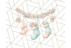 Coral and Aqua Christmas Clipart PNG, Pastel Holiday Art Product Image 4