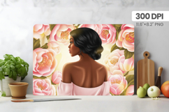 Afro Girl/Woman Melanin braided hair Cutting Board PNG Desig Product Image 1