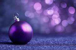 Purple Christmas Ball Background, Holiday Background Mockup Product Image 1