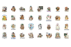 School Animals Stickers Product Image 4