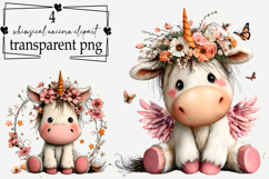 Whimsical Unicorn Clipart Watercolor PNG Product Image 1