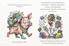 Whimsical Back To School Animals Clipart Product Image 2