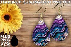 Whimsical Teardrop Earrings Art PNG, Pattern Product Image 1