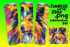 Cheerful Colorful Dog Wrap 20oz Sublimation Pattern Product Image 1