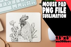 Whimsical Rooster Art Mouse Pad Sublimation Product Image 1