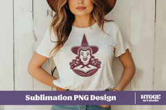 Vintage Funny Sarcastic Pin-Up Halloween Witch Book PNG DTF Product Image 2