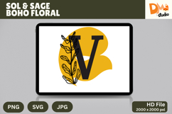 Sol &amp; Sage Boho Floral Monogram Product Image 1