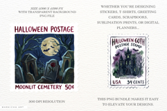 Halloween Goth Postage Stamps Clipart Product Image 2