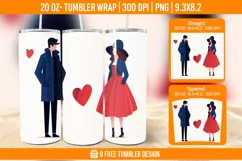 Valentines day Tumbler Wrap Designs, Sublimation Wrap Product Image 1