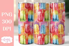 Ice popsicle tumbler wrap, Summer tumbler sublimation PNG Product Image 2