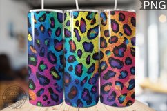 Rainbow Leopard Print Tumbler Wrap - High Quality 300 Dpi Product Image 1