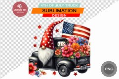 4th Of July Truck - Sublimation 4th of July PNG Product Image 1