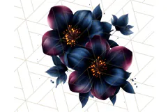 Gothic Floral PNG, Dark Aesthetic Flowers Clipart Print Product Image 4
