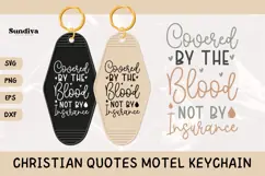 Christian Quote Motel Keychain SVG | Covered by the Blood Product Image 1