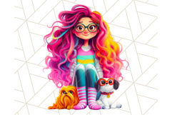 Teen Girl Clipart PNG, Fun Character Illustration Product Image 4