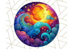 Whimsical Celestial Moon and Stars Clipart Constellation Png Product Image 4