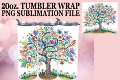 Enchanting Floral Tree Tumbler Wrap: 20oz Sublimation Product Image 1