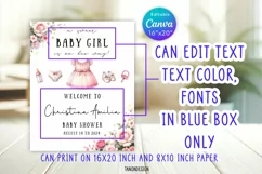 Baby Shower Welcome sign l Baby Girl is on her ways, Canva Product Image 2