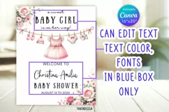 Baby Shower Welcome sign l Baby Girl is on her ways, Canva Product Image 2
