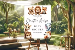 Woodland Animal Baby Shower Welcome sign, Safari, Little Product Image 1