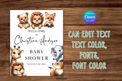 Woodland Animal Baby Shower Welcome sign, Safari, Little Product Image 5