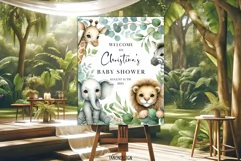 Woodland Animal Baby Shower Welcome sign, Safari, Little Product Image 1